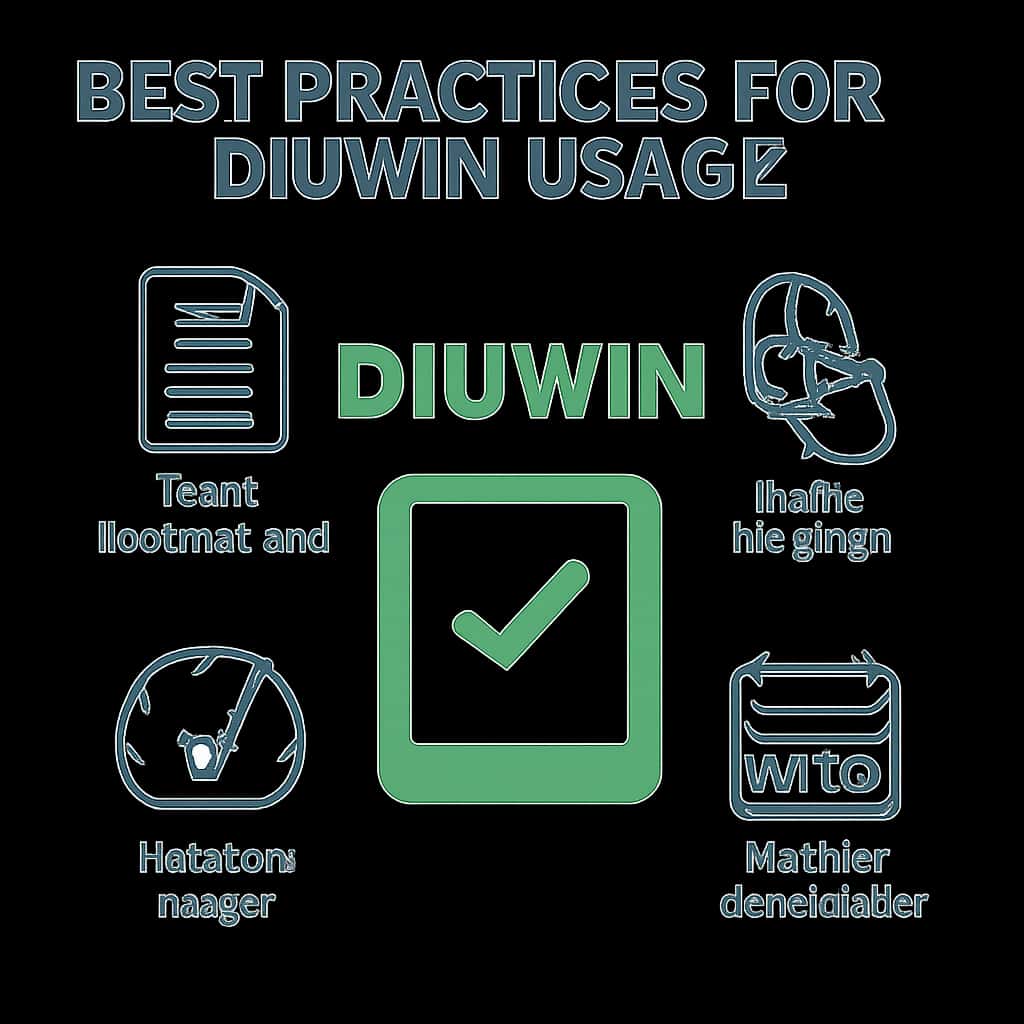 An educational diagram outlining best practices for Diuwin usage.