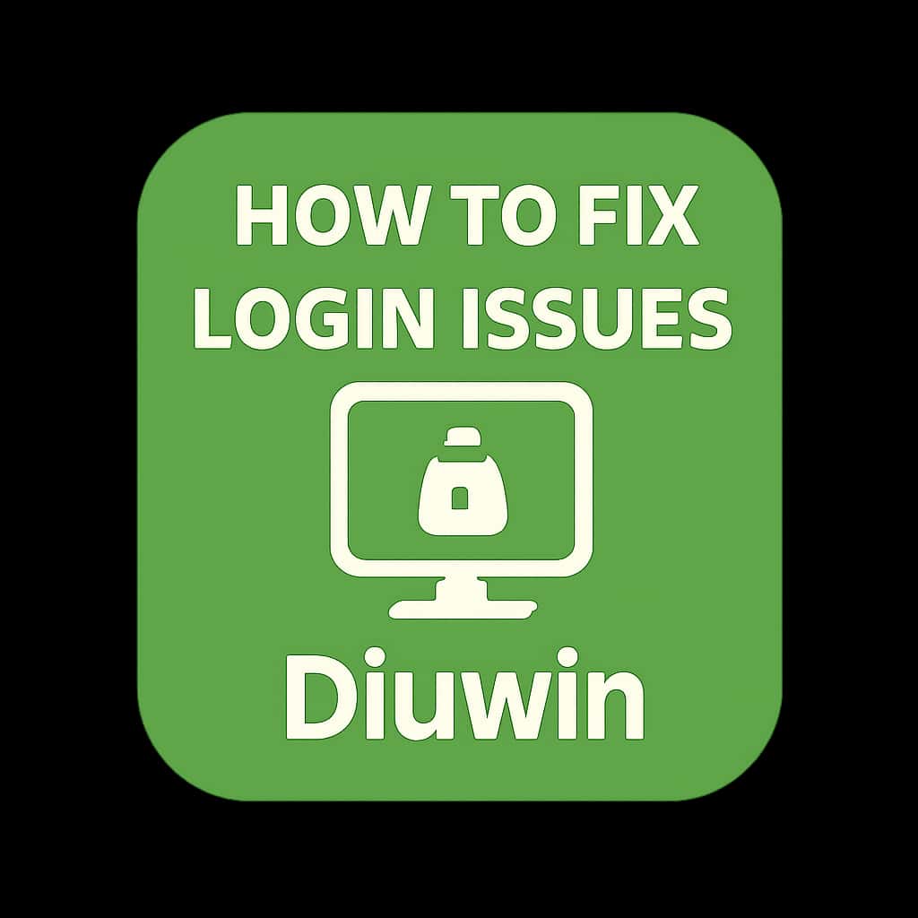 A badge illustrating support for resolving login issues on Diuwin.